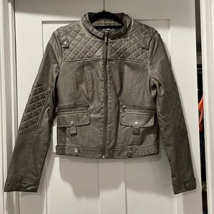 Blanc Noir faux leather moto jacket size large